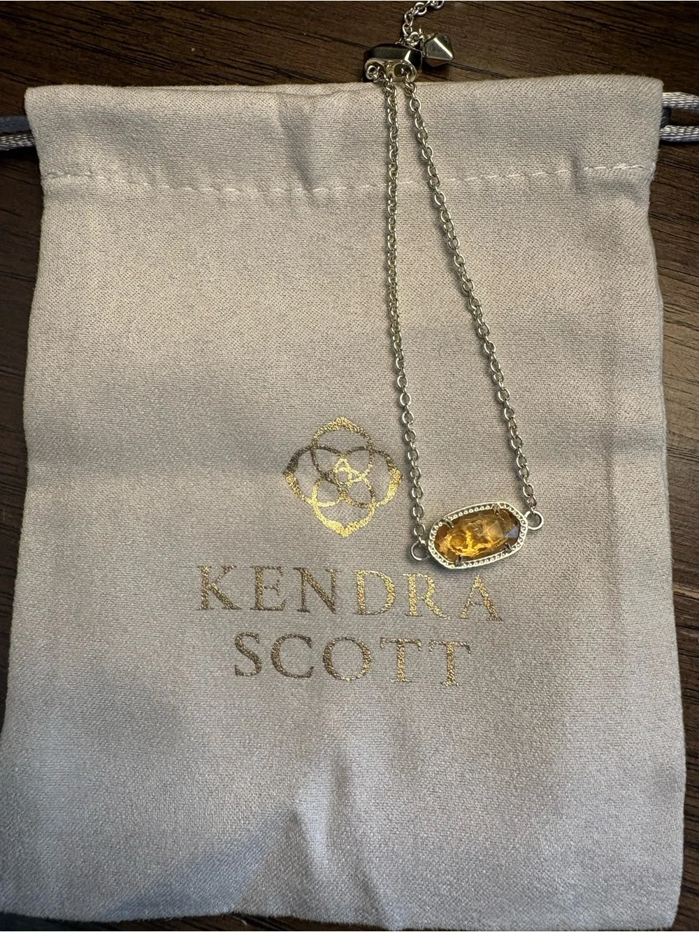 Authentic Kendra Scott Eliana bracelet with citrine stone and gold metal